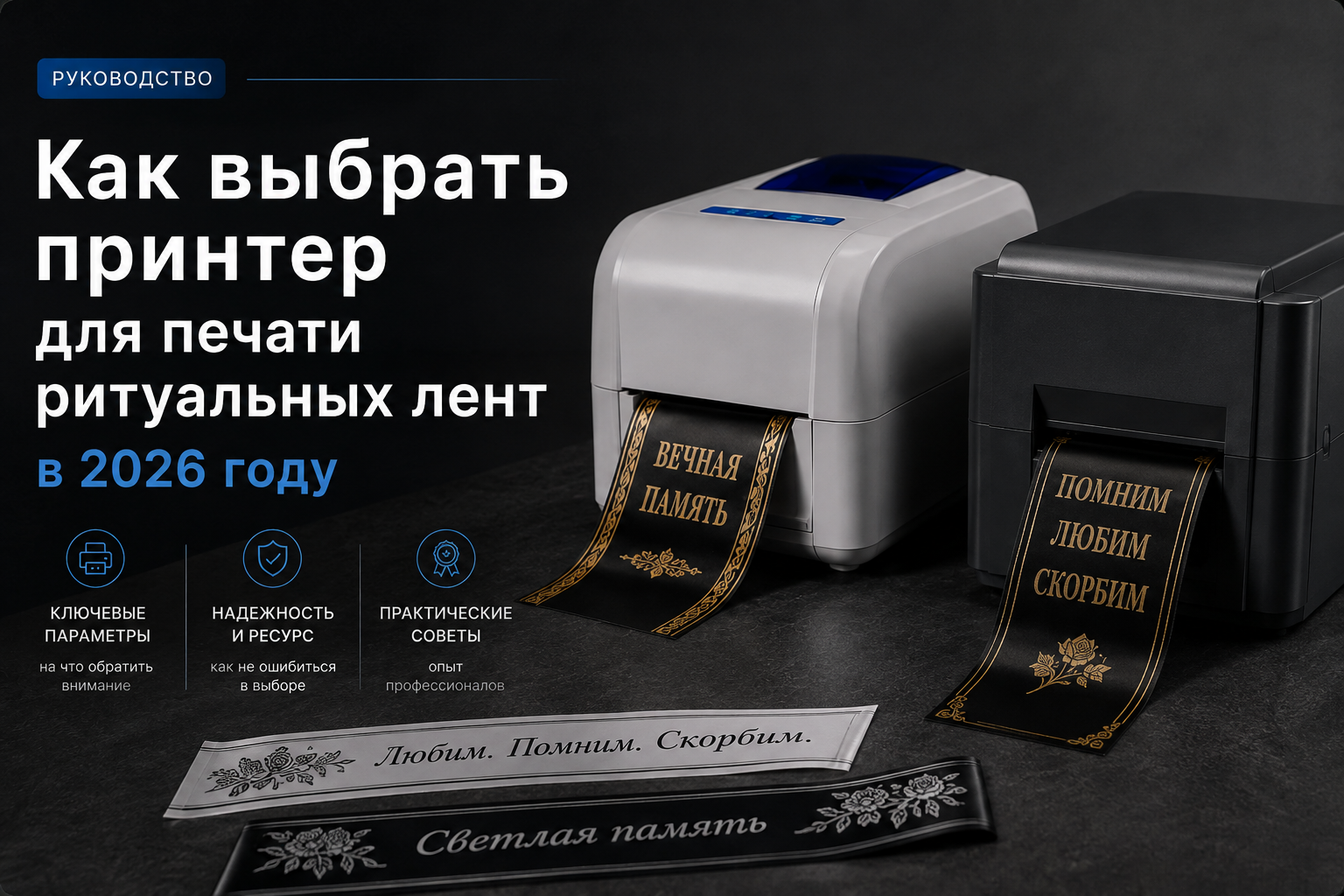 Как выбрать принтер для печати ритуальных лент в 2026 году